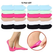 12 Pairs Women Invisible No Show Socks Footsies Nonslip Loafer Low Cut One Size