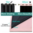 thumbnail image 4 of Total Blackout Curtains, 2 Thick Layers Completely Blackout Thermal Insulated Drapes with Black Liner for Bedroom(52Wx96L, Pink, 2 Panels), 4 of 7