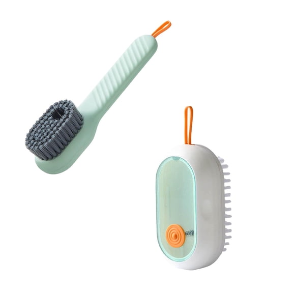 LYCAQL Soap Dispenser Scrub Shoe Brushes for Cleaning, Multi-Function Liquid Adding Soft Fur Cleaning Brush for Stains, Shoe Scrubber Brush,2 PCS