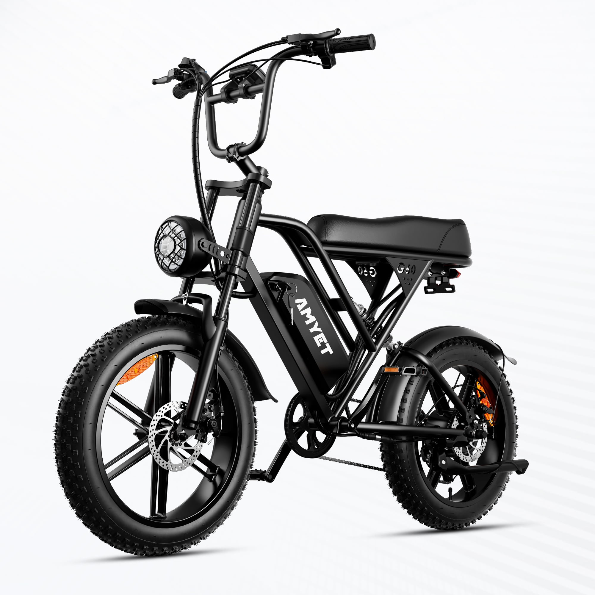 AMYET G60 Peak 1500W Electric Bike, 20" Fat Tire E-Mountain Bikes, 48V 20Ah Ebike for Adults UL2849,2 Units(Black&Brown)