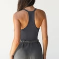 thumbnail image 4 of Miluxas Women's Spaghetti Strap Ribbed Tank Top Slim Workout Racerback Vest Scoop Neck Basic Cami Shirts Dark Gray, 4 of 6