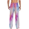 thumbnail image 2 of Men's Sleep Pants Lightweight Pjs Sleepwear Comfortable Lounge Pants Bottom Pants with Pocket Pink and Blue Tie-dye Pattern, 2 of 7