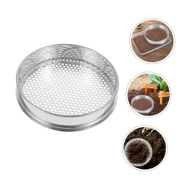 cpengpj 20x5cm Soil Sieve Garden Potting Riddle Sieve, Stainless Riddle Sieve Mesh, Suitable for Potted Plants in Various Garden Scenes