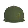 thumbnail image 2 of ZICANCN Alphabet J Pattern Baseball Caps, Trucker Hats for Men And Women, Adjustable Breathable Flat Caps, Moss Green, 2 of 8