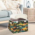 thumbnail image 5 of Storage Box With Lid 16.5x12.6x11.8In Foldable Stacked Household Storage Box Cute Christmas House, 5 of 7