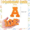 thumbnail image 2 of Uxcell Chenille Letter Patches 2.2" Self Adhesive Letter A Stick on Embroidered Patch for Clothing Repair (Orange, Pack of 2), 2 of 6