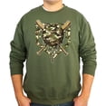 thumbnail image 2 of Camo Baseball Sweatshirt for Men Women & Kids Baseball or Softball Game Day Pullover Army Green Sweatshirt Adult Medium, 2 of 7