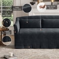 thumbnail image 5 of BLAZANT 82" Slipcovered Sofa Couch, Modern 3 Seater Sofa with Suppleness Armrests, Teddy Fleece Deep Seat Sofa with 3 Pillows& Side Pockets, Comfy Couch for Living Room, Apartment, 5 of 7