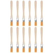 Uxcell 5" Paint Brush 0.5" Width Soft Nylon Bristle with Wood Handle Yellow 12Pcs