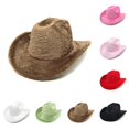 thumbnail image 4 of OJSFQUFP Western Hat Glitter Cowboy Hat for Women Men Party Hat Carnival Fancy Dress Retro Glitter Hat Soft Fabric Lightweight Foldable Elegant Cowboy Hat Costume Accessory, 4 of 4