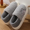 thumbnail image 6 of Weloille Cotton Slippers Female Cartoons Cute Plush Home Indoor Household Warm Couple Student Thick Bottom Bag Heel Cotton Slippers For Confinement, 6 of 7
