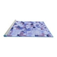 thumbnail image 2 of Ahgly Company Machine Washable Indoor Square Abstract Blue Modern Area Rugs, 4' Square, 2 of 4