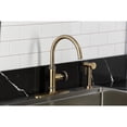 thumbnail image 2 of Kingston Brass KSD2433RNX Ostro Single-Handle 2-Hole Deck Mount Kitchen Faucet, Antique Brass, 2 of 7