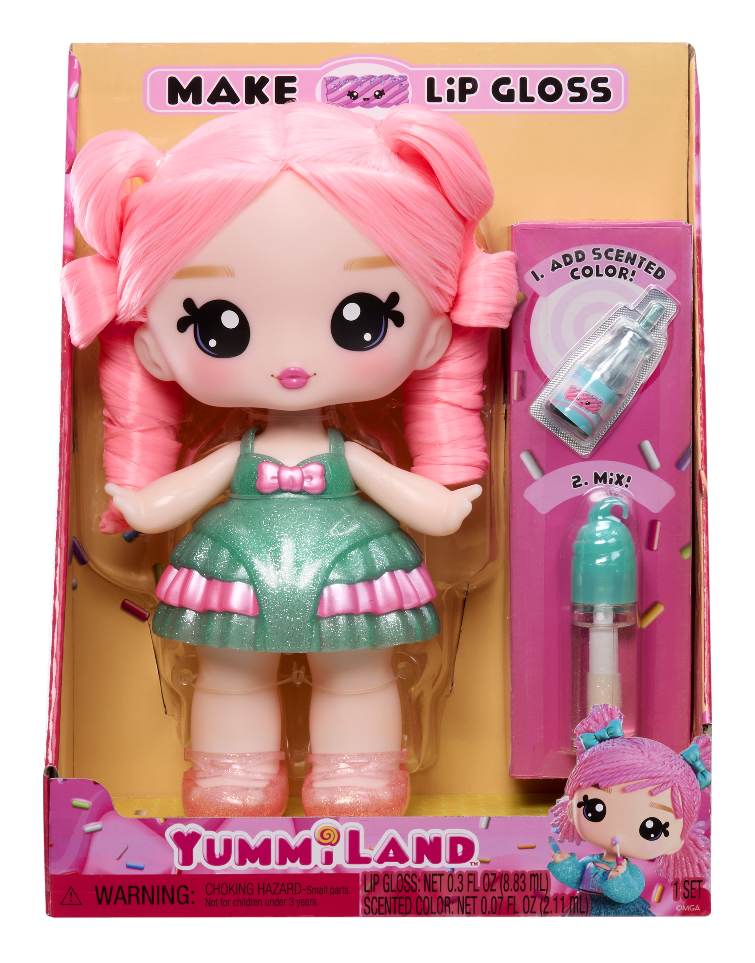 Yummiland Large Doll- Susie Sour Straw with Scented Lip Gloss, Ages 4+