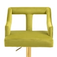 thumbnail image 4 of Kitchen High Bar Chairs with Rivets Detailing Polyester Velvet Bar Stool Chair Set of 1 Height Adjustable Counter Chair with Back Swivel Barstool with Footrest for Counter Kitchen Island(Green), 4 of 8