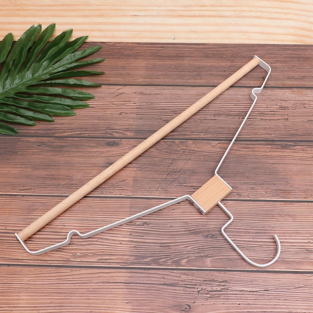 SWETRACE Metal Hanger Wood White 5Pcs