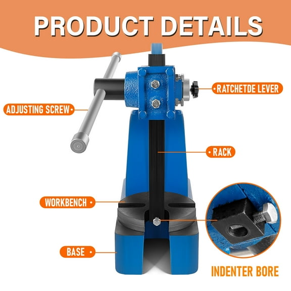 2 Ton Arbor Press 8.5 Inch Maximum Height Manual Arbor Press Cast Iron Material Arbor Press Blue Heavy Duty Arbor Press for Riveting Punching (blue)