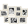 thumbnail image 4 of PixonSign Adhesive Canvas Print Wall Art Set - Leaf And Flower Silhouette Botanical Posters - Gallery Set of 9 Variety Black & White Nature Leaves Illustrations Wall Décor for Home - Unframed, 4 of 5