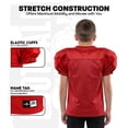 thumbnail image 3 of Exxact Sports Boys Football Practice Jersey - Pro-Style, Lightweight & Breathable Mesh Youth Football Jersey for Kids (Red, Youth Small / Medium), 3 of 7