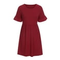 thumbnail image 4 of Patlollav Womens Summer Ruffle Short Sleeve Loose Swing T-Shirt Dresses Party Dress, 4 of 6