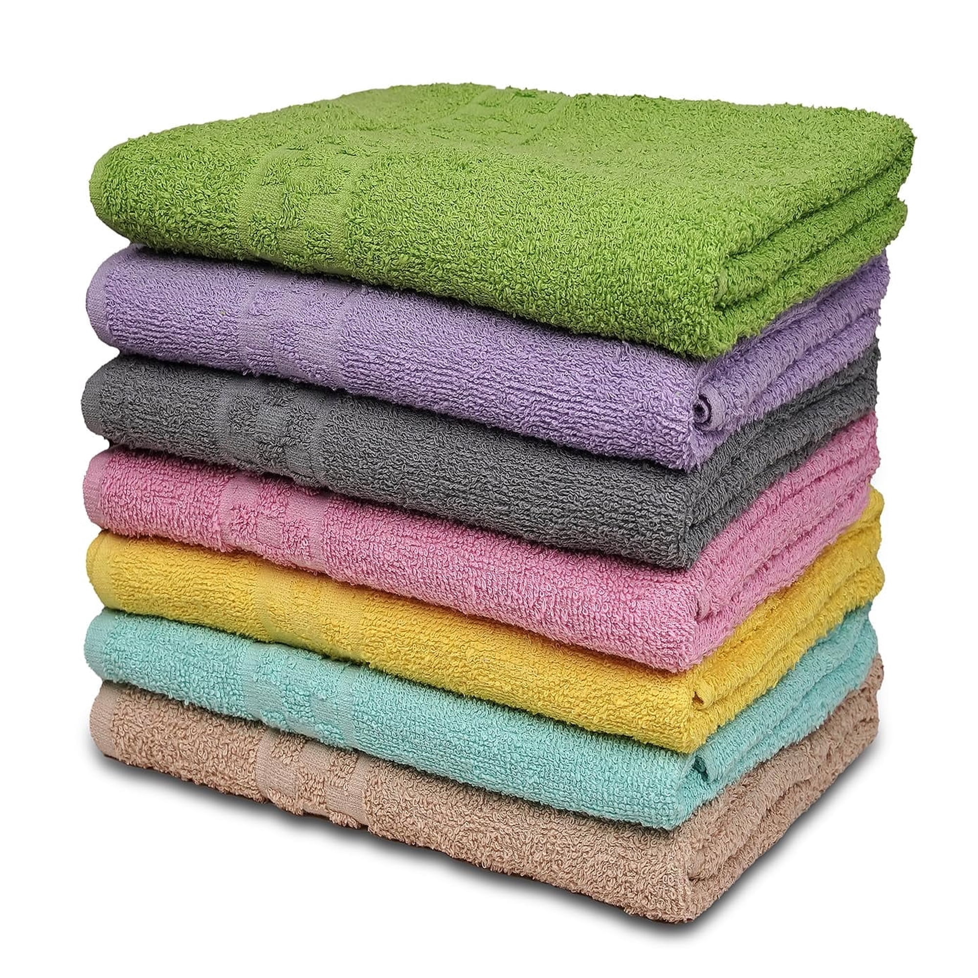 Zuperia 7-Pack Large Bath Towels, 30x54 Soft Cotton, Absorbent, Multicolor for Spa, Gym & Bathroom