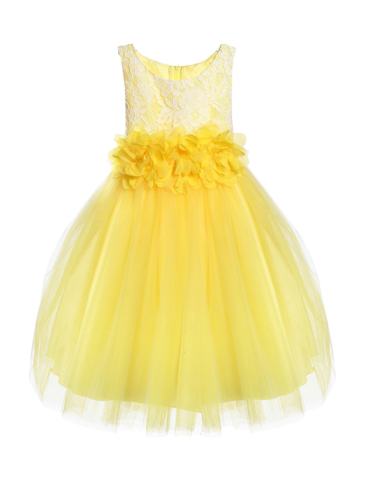 girls yellow bridesmaid dress