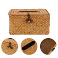 thumbnail image 4 of 1 caja de servilletas tejidas de ratán, creativa, para restaurante, de escritorio, 4 of 4