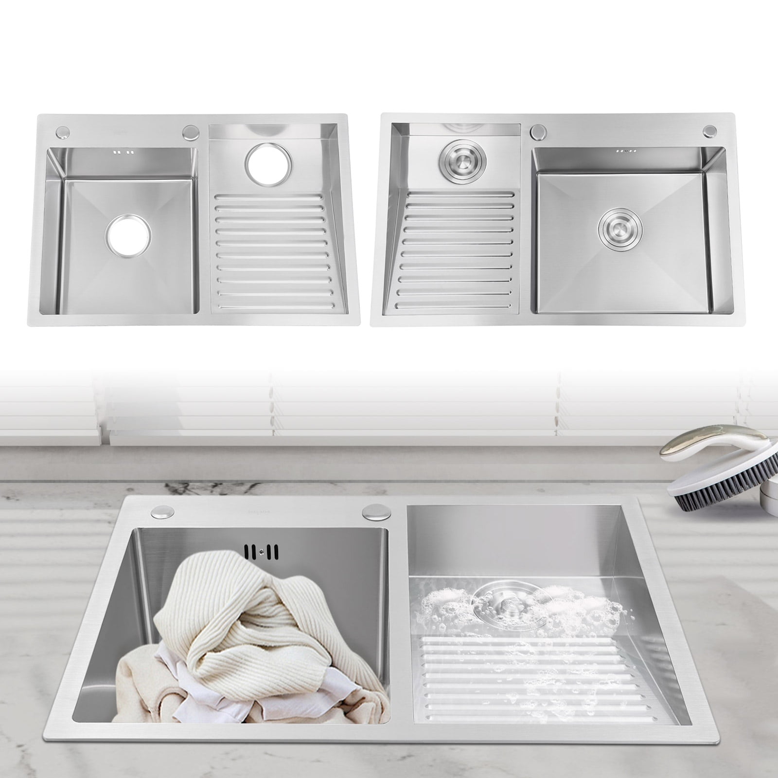 Laundry Sink with Washboard for Laundry Rooms, Utility Rooms, Kitchens, Balconies, or Outdoor Use