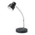 thumbnail image 2 of 12.5" Tall Metal Goose Neck Table LED Lamp with Track-shaped Shade, Matte Black finish, 2 of 4