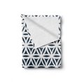 thumbnail image 2 of Abstract Soft Flannel Fleece Throw Blanket, Retro Geometric Ombre Inspired Pattern Classic Curves Illustration, Cozy Plush for Indoor and Outdoor Use, 70" x 90", Petrol Blue and White, by Ambesonne, 2 of 6