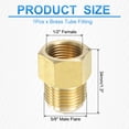 thumbnail image 2 of Adaptador de gas de accesorio de tubo Uxcell 1 pieza 5/8" macho x 1/2" hembra de latón dorado para aire acondicionado, 2 of 6