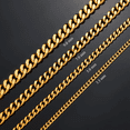 thumbnail image 1 of 3.5mm/5mm/7mm/9mm Thickness Stainless Steel Cuban Curb Link Chain Necklace for Men Boys Silver Gold Black Color 14 to 30 Inches, 1 of 5