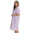 thumbnail image 2 of Dreamcrest Short Sleeve Seersucker Duster Housecoat Women Sleepwear (X-large, Purple - Tulips), 2 of 3