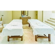 White Classic Flat Hospital Bed Sheet, Twin Size Flat Sheets, Cotton/Poly , 66 x 104, 3-Pack