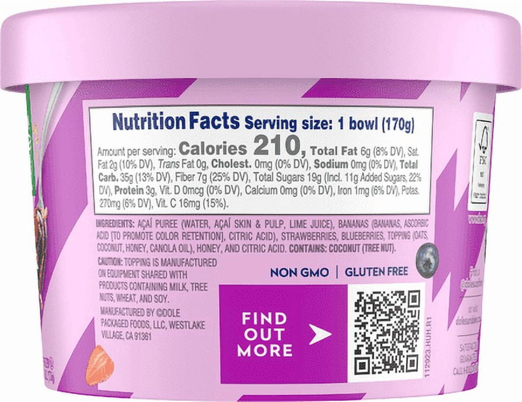 Dole Acai Original Frozen Smoothie Bowl, 6 oz