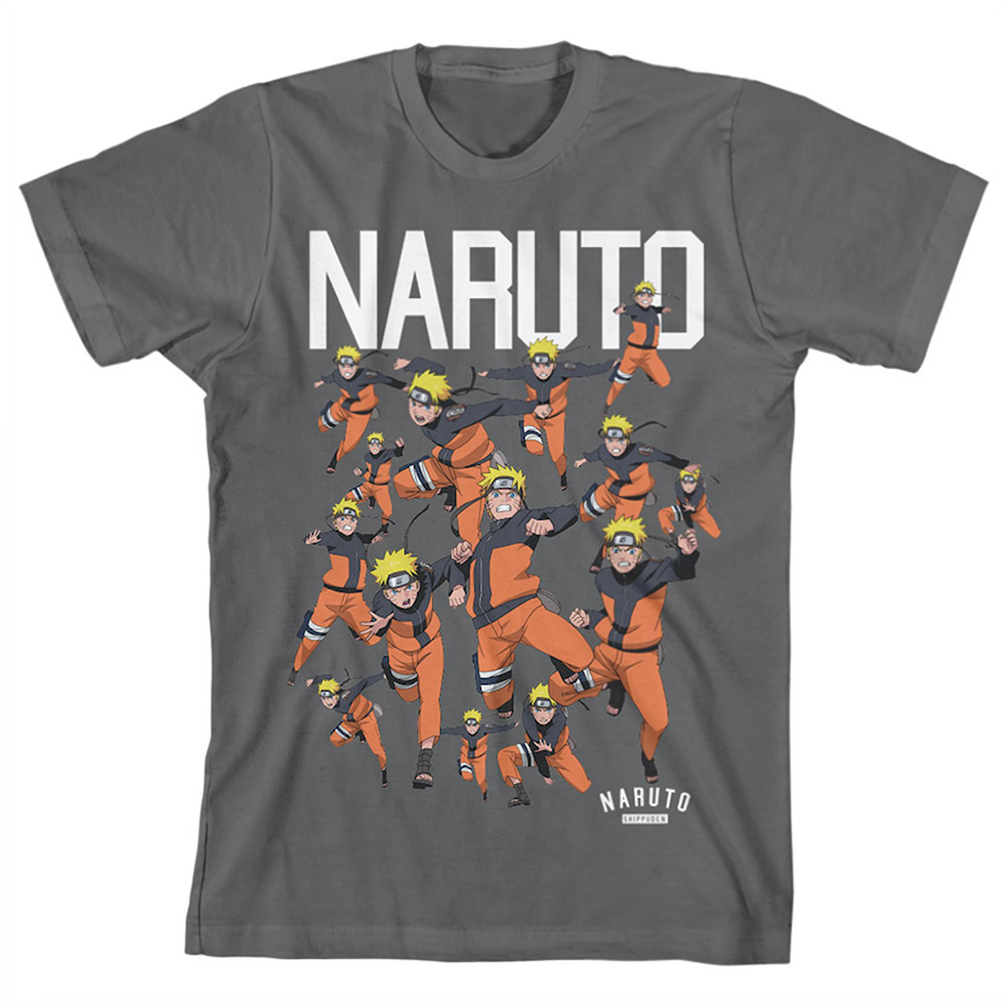 Naruto Character Squad Youth Charcoal Gray Graphic Tee-XL