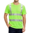 thumbnail image 2 of Urbanix Mens Safety Shirts Reflective Quick Dry Neon Short Sleeve Tshirts Moisture- Wicking Fluorescent Tops for Construction Work Fluorescent Green 2XL, 2 of 7