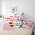 thumbnail image 5 of Feelyou Christmas Party Bedding Comforter Set 7pcs, Red Flower Floral King Bedding Sets, Cartoon Stars Print Reversible Bed Sheets, Super Cozy Room Decor, 5 of 7