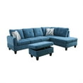 thumbnail image 3 of Aukfa Sectional Sofa, Living Room Couch with Storage Ottoman, Right Facing Chaise, Flannel, Blue, 3 of 8