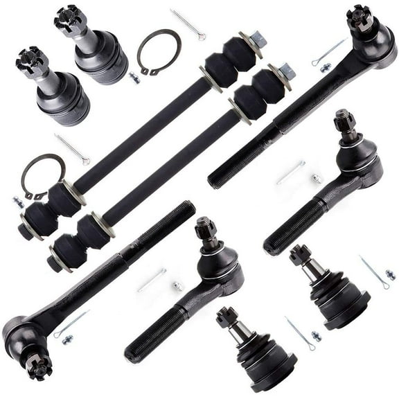 CCIYU Lower Ball Joints Front Sway Bar End Links Upper Ball Joints Inner Tie Rod Ends Outer Tie Rod Ends Compatible fit for 1994-96 for Dodge Ram 2500 1994-1996 for Dodge Ram 3500 10pcs Suspension Kit