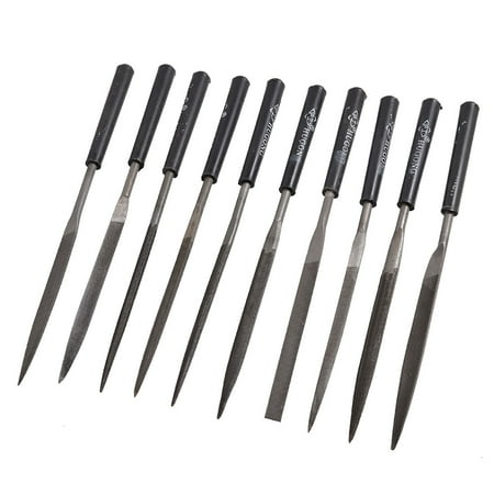 Unique Bargains 163mm Length Wood Carving Round Crochet Needle Files Tool Set 10 in 1