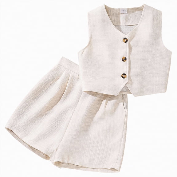 Hessimy Girls Short Sleeve Top and Shorts Snug Fit Cotton 2 Piece Pajama Set,Snug Comfort(White,10-11 Years)