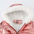 thumbnail image 4 of PXLKNZH Girls Winter Coats Shiny Hooded Jackets Thick Warm Puffy Waterproof Windproof Parka Ski Snow Jacket Outerwear 4-12Years Rose Gold,140/9 Years, 4 of 7