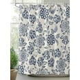 thumbnail image 2 of Fsddascl Navy Blue Flowers Shower Curtain Set - Extra Long 72" x 96" Washable Bathtub Curtain with 12 Hooks, Retro Ethnic Floral Pastoral Art Waterproof Fabric Stall Shower Curtains for Bathroom, 2 of 6
