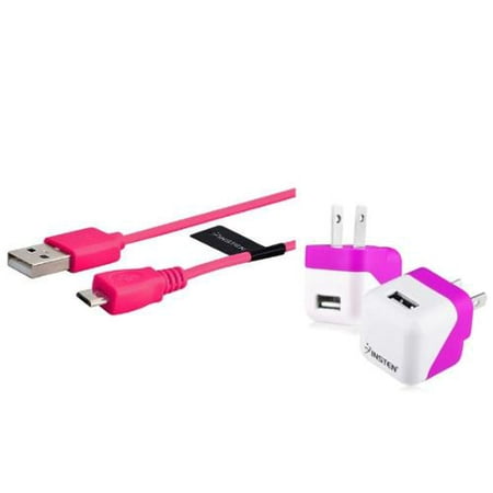 Insten Hot Pink Travel Adapter AC Wall Home Charger + 10FT Long Micro ...