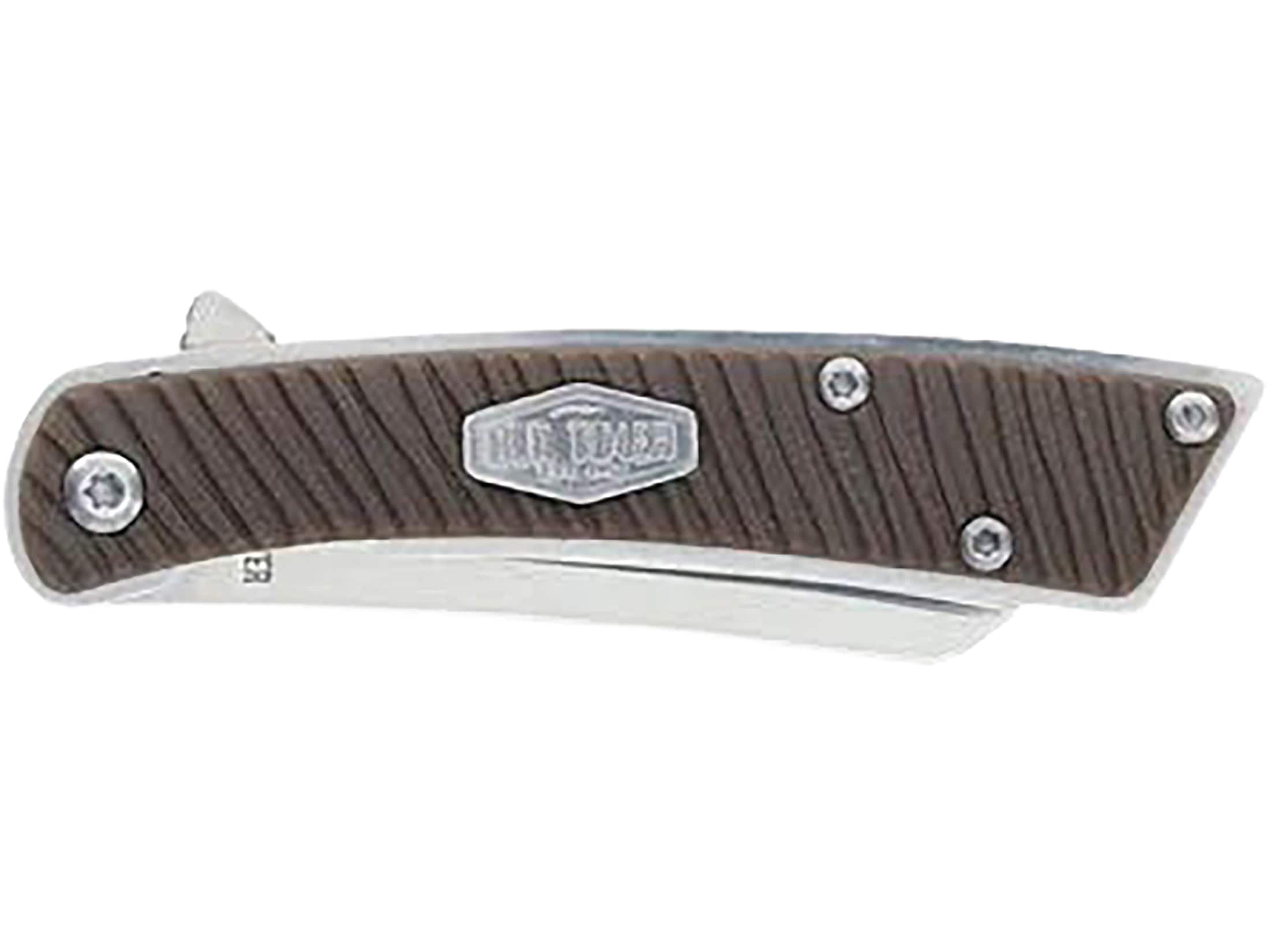 Old Timer OT Slim Pocket Knife 2.6" Cleaver 7Cr13 Satin Blade Polymer Handle Brown