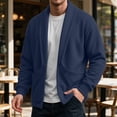 thumbnail image 2 of MXALUOB Men's Cardigan Sweaters Shawl Collar Open Front Long Sleeve Winter Sweater Solid Color Regular Fit Fashion Outerwear for Daily Wear, 2 of 6