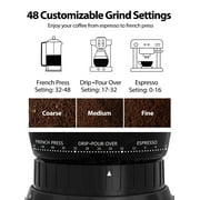 Aeitto Burr Coffee Grinder, Coffee Grinder Electric, Stainless Steel Coffee Bean Grinder, 48 Grind Settings, Espresso/Pour Over/Cold Brew/French Press Coffee Maker, Silver