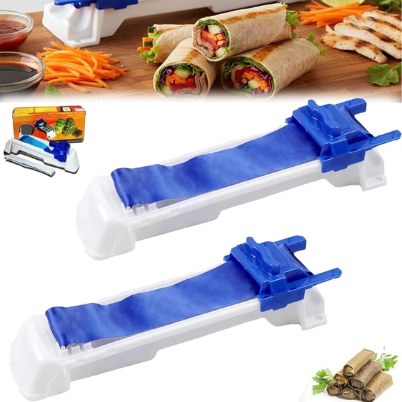 Lumpia Roller Machine, Vegetable Meat Rolling Tool, Portable Roll Maker, Multi-Functional DIY Plastic Eggroll, Wrapper Rolling Tool, Stuffed Vine Leaves for Home Kitchen Tool (2Pcs)