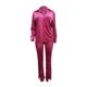 thumbnail image 4 of Puntoco nueva moda para mujer cordón Color sólido terciopelo denso Micro cuerno tops conjunto de dos piezas liquidación Puntoco Puntoco-3758, 4 of 6